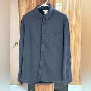 Carbon2Cobalt Men's Dark Gray Medium Gauze Button-Up Shirt.